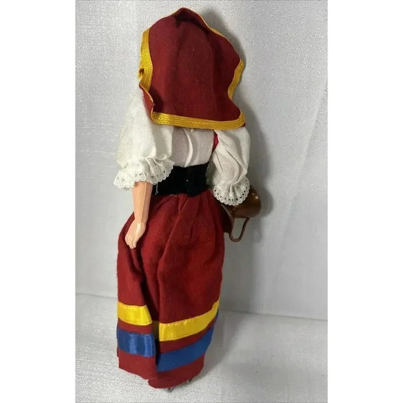 Vintage Italian Doll Magis Roma Side Glance Eyes Ethnic Folk Costume Paper Mache - Picture 5 of 8